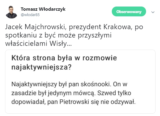 Prezydent Krakowa po spotkaniu z przyszłymi właścicielami Wisły... xD